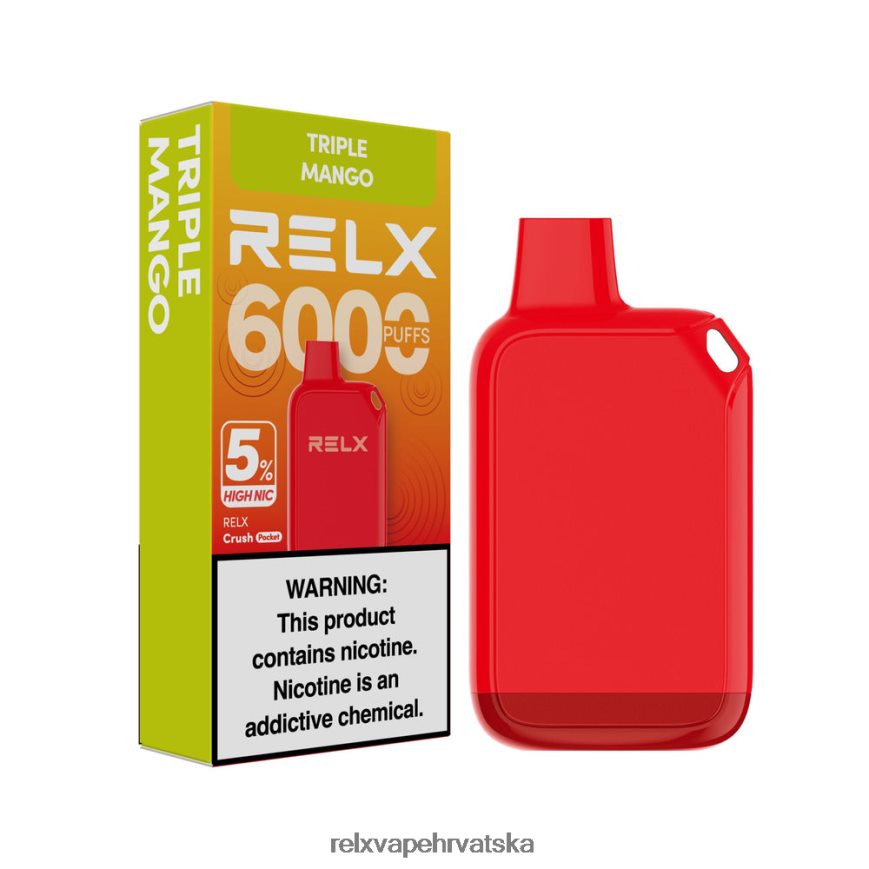 RELX Vape Cijena | trostruki mango RELX Crush Pocket 6000 5% visoki nik 480L2N26