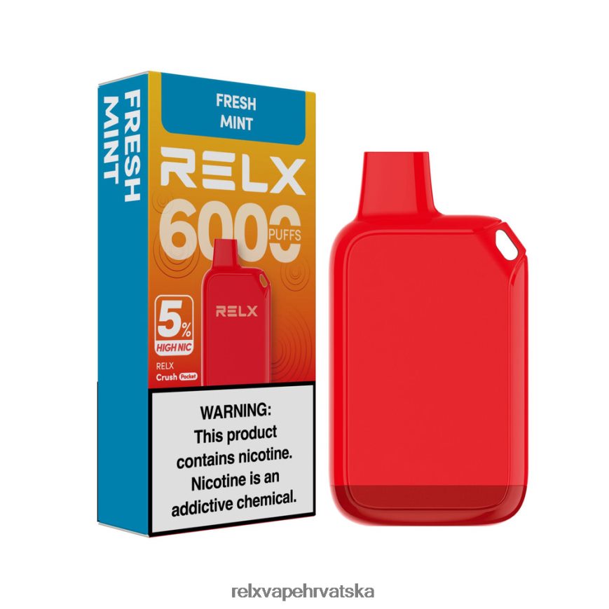 RELX Vape Hrvatska | svježa menta RELX Crush Pocket 6000 5% visoki nik 480L2N29