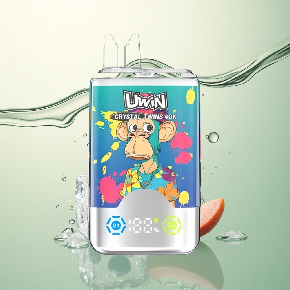 Uwin Crystal Twins 40000 Puffs Borovnica na ledu Ljetna breskva Led s 32ml i 850mAh