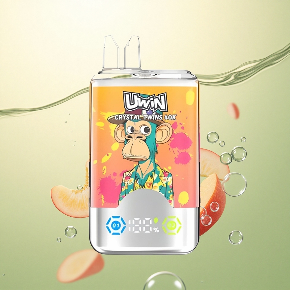 Uwin Crystal Twins 40000 Puffs Breskva Mango Ananas Crveni Bik s 32ml tekućine i 850mAh baterijom