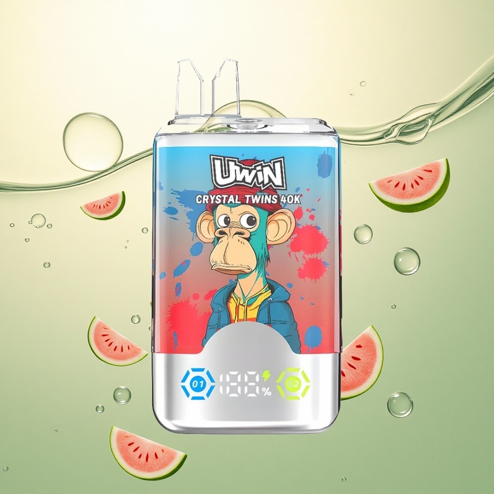 Uwin Crystal Twins 40000 Puffs Jagoda Lubenica Limeta s dvostrukim okusom i 850mAh