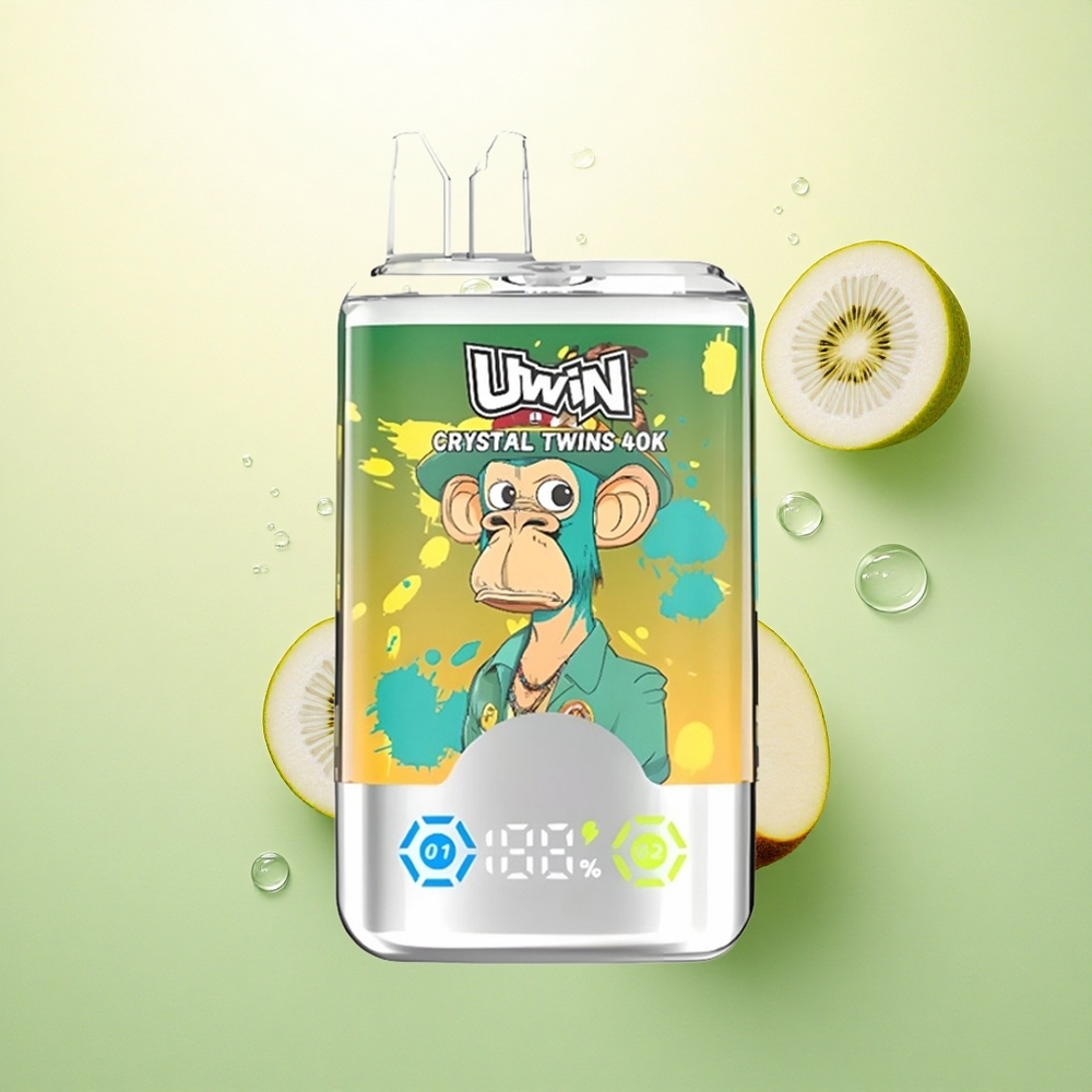 Uwin Crystal Twins 40000 Puffs Kivi Marakuja Guava Dvije Jabuke s 850mAh i 32ml Tekućine
