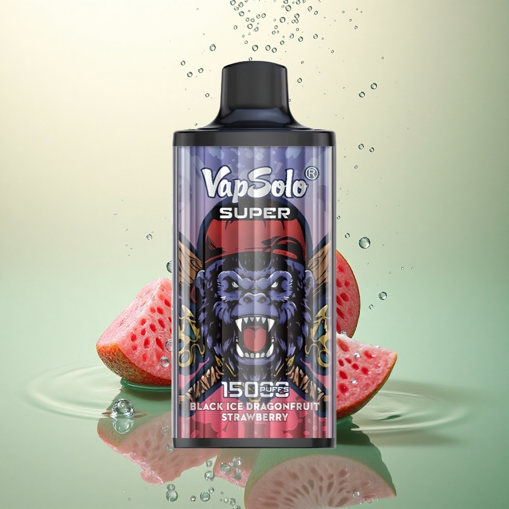 Vapsolo Super 15000 Puffs Crna Ledena Zmajeva Jagoda s 40ml Tekućine i 850mAh Baterijom