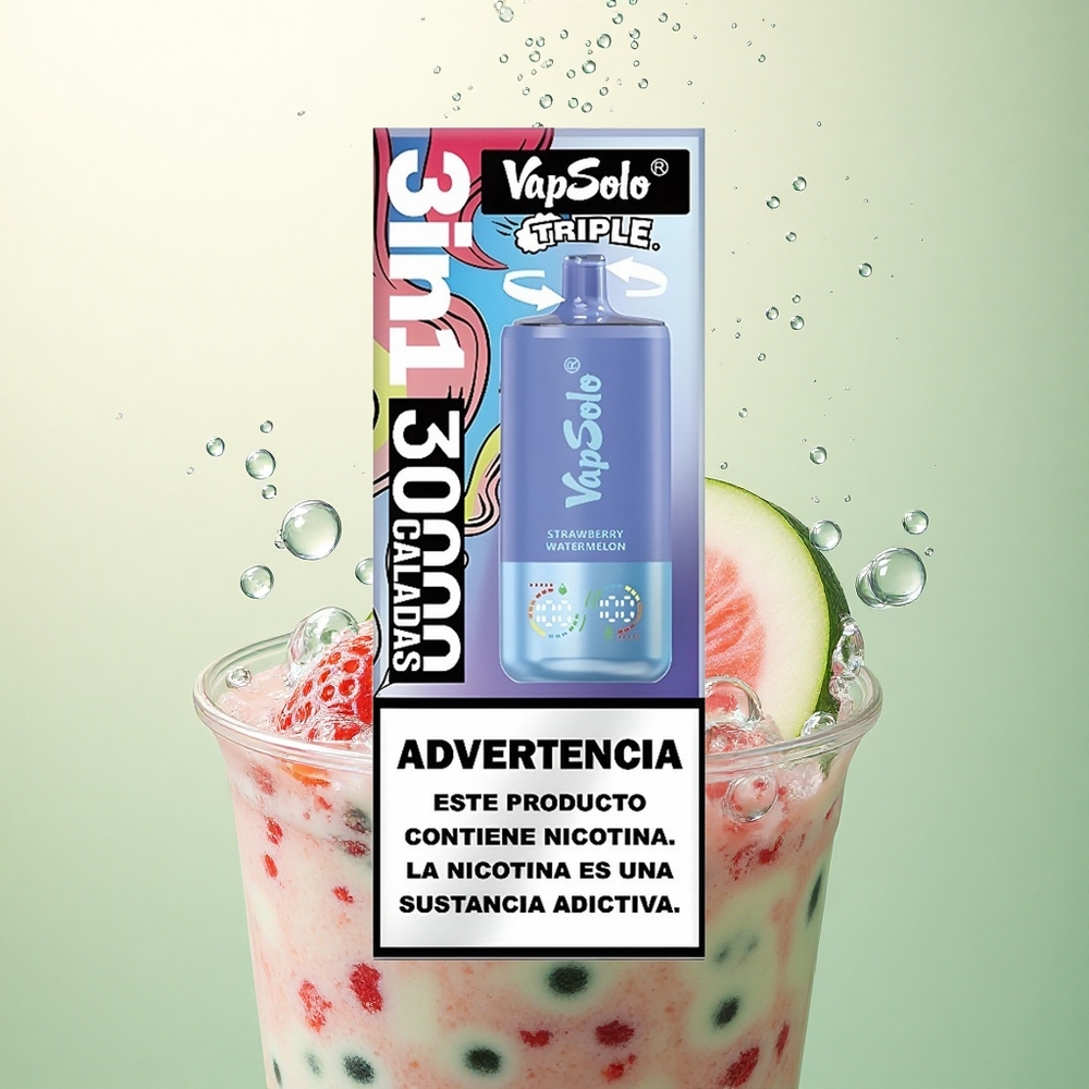 Vapsolo Triple 30000 Puffs Jagoda Lubenica & Borovnica Led s 40ml e-tekućine i 20 mg/ml nikotina