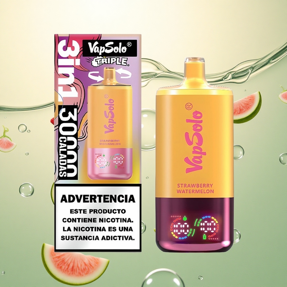 Vapsolo Triple 30000 Puffs Jagoda Lubenica & Limun Breskva s 40ml e-tekućine i 20 mg/ml nikotina