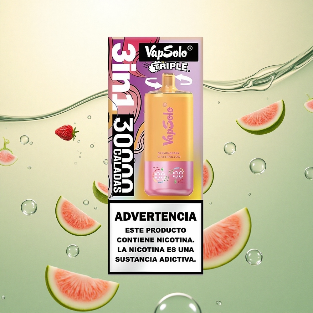 Vapsolo Triple 30000 Puffs Jagoda Lubenica & Limun Breskva s 40ml e-tekućine i 20 mg/ml nikotina