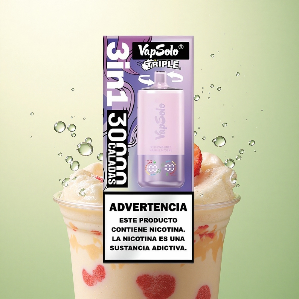 Vapsolo Triple 30000 Puffs Jagoda Vanilka Koka s 40ml e-tekućinom i nikotinom 20mg/ml