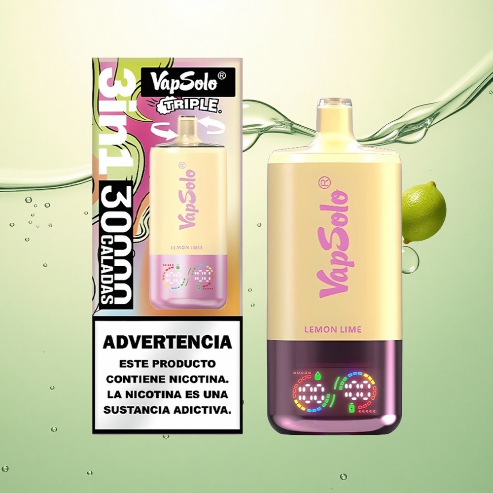 Vapsolo Triple 30000 Puffs Limeta Lime 40ml 20mg nikotina Tip-C
