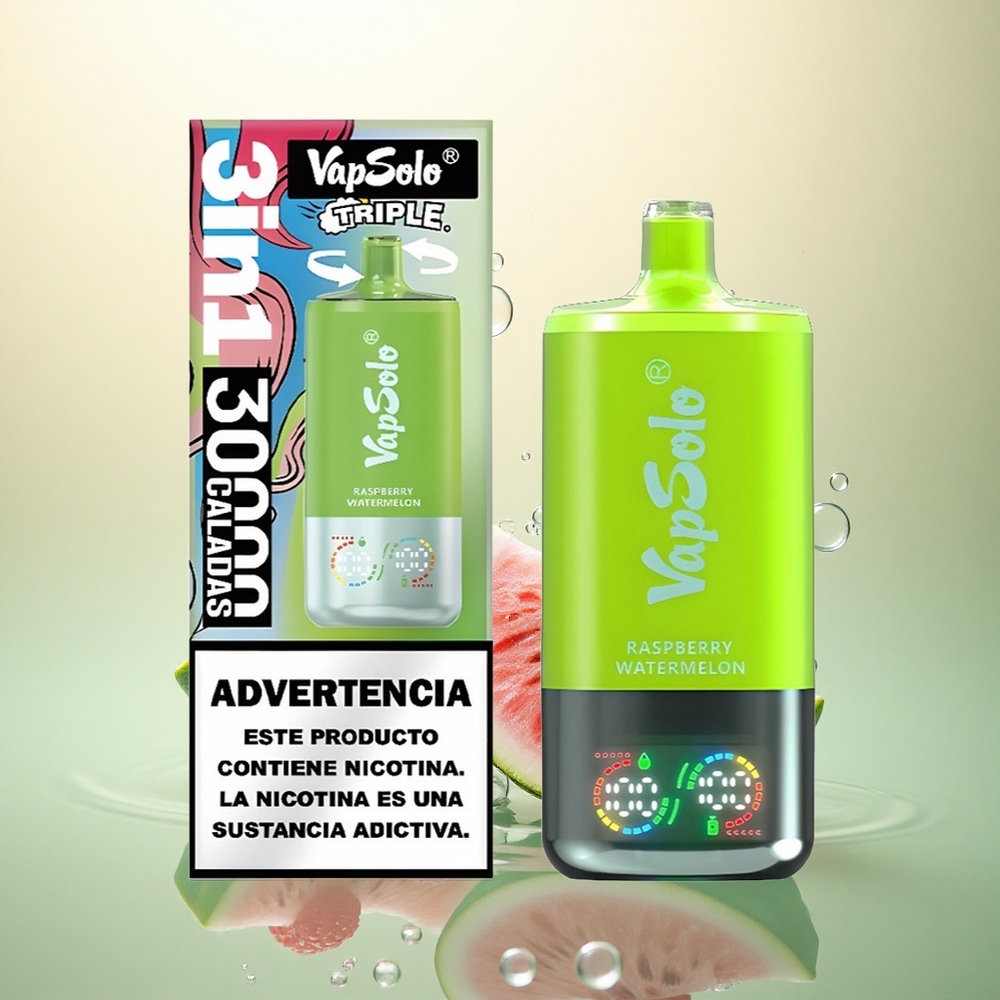 Vapsolo Triple 30000 Puffs Malina Lubenica Tip-C 40ml Nikotin
