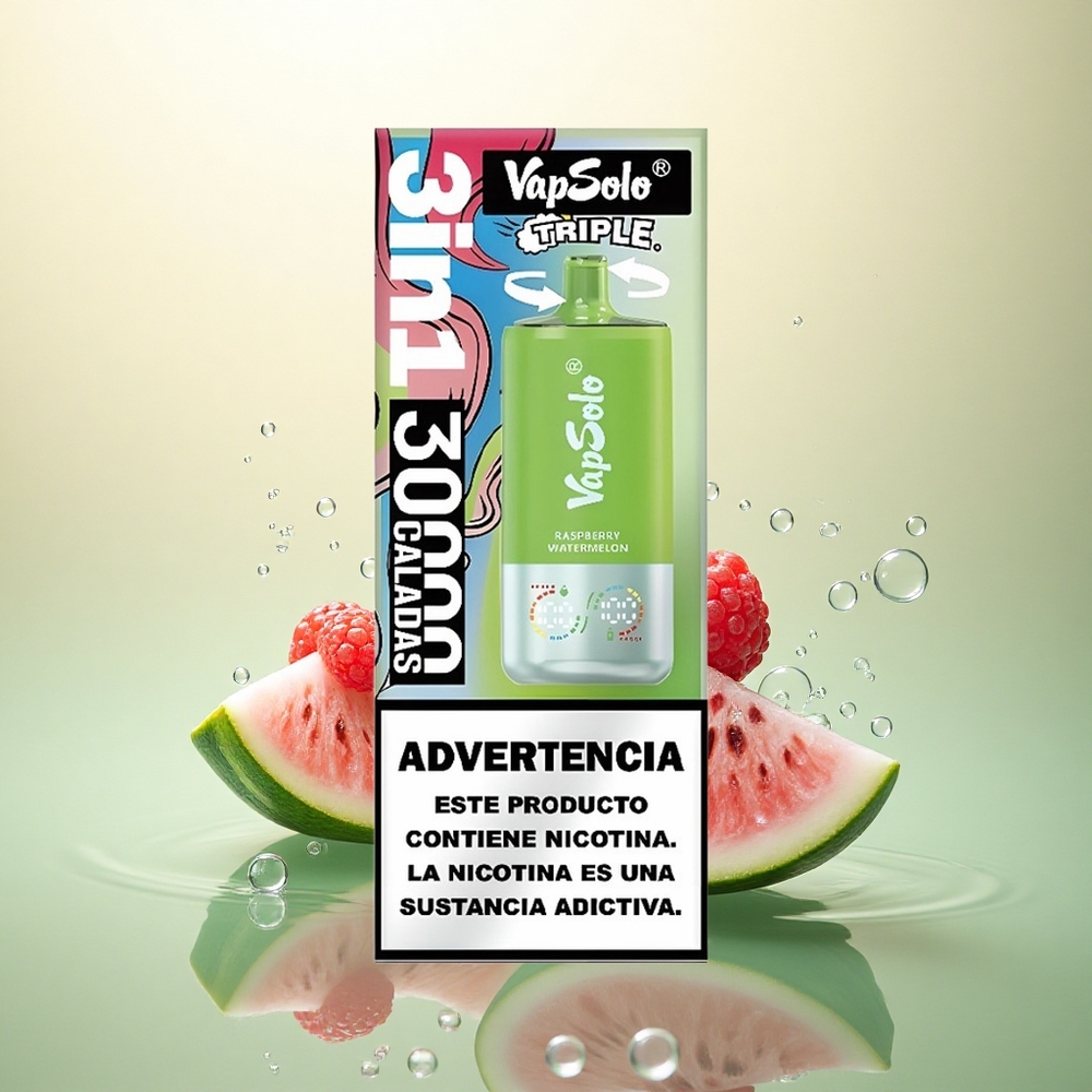 Vapsolo Triple 30000 Puffs Malina Lubenica Tip-C 40ml Nikotin