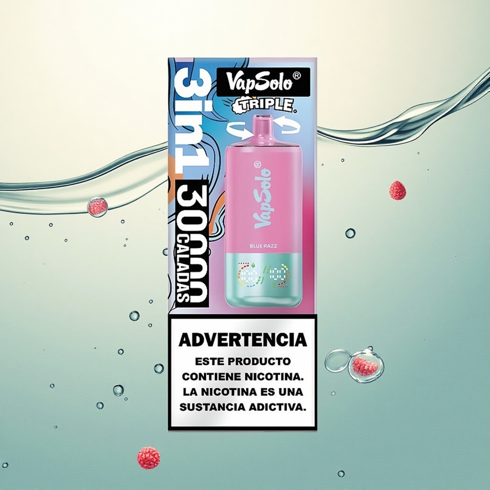 Vapsolo Triple 30000 Puffs Plavi Malin 40ml Tip-C