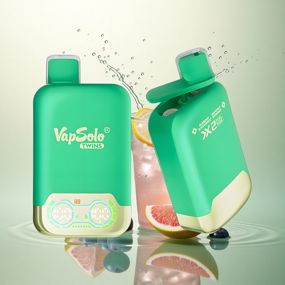 Vapsolo Twins 20000 Puffs Borovnica Crni Ribiz & Grejpfrut Osvježivač s 40 ml E-Tečnosti i Nikotinom 20mg/ml
