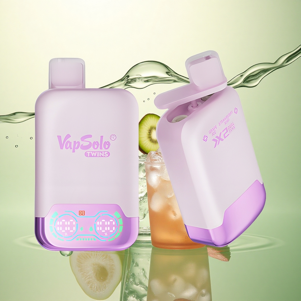 Vapsolo Twins 20000 Puffs Grozdani Led & Jagoda Kivi s 40 ml tekućine i 20mg/ml nikotina