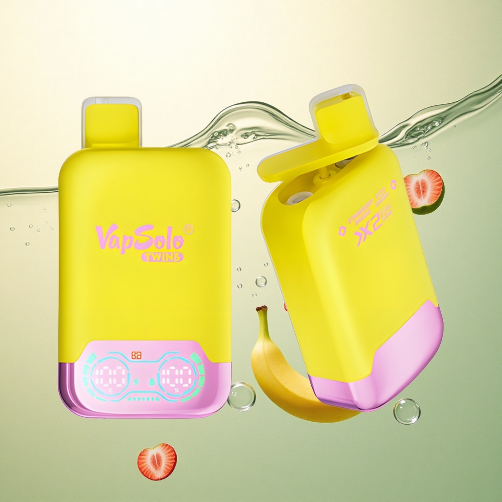 Vapsolo Twins 20000 Puffs Jagoda Banana & Gazirana Trešnja s 40 ml E-Tekućine i Nikotinom 20mg/ml