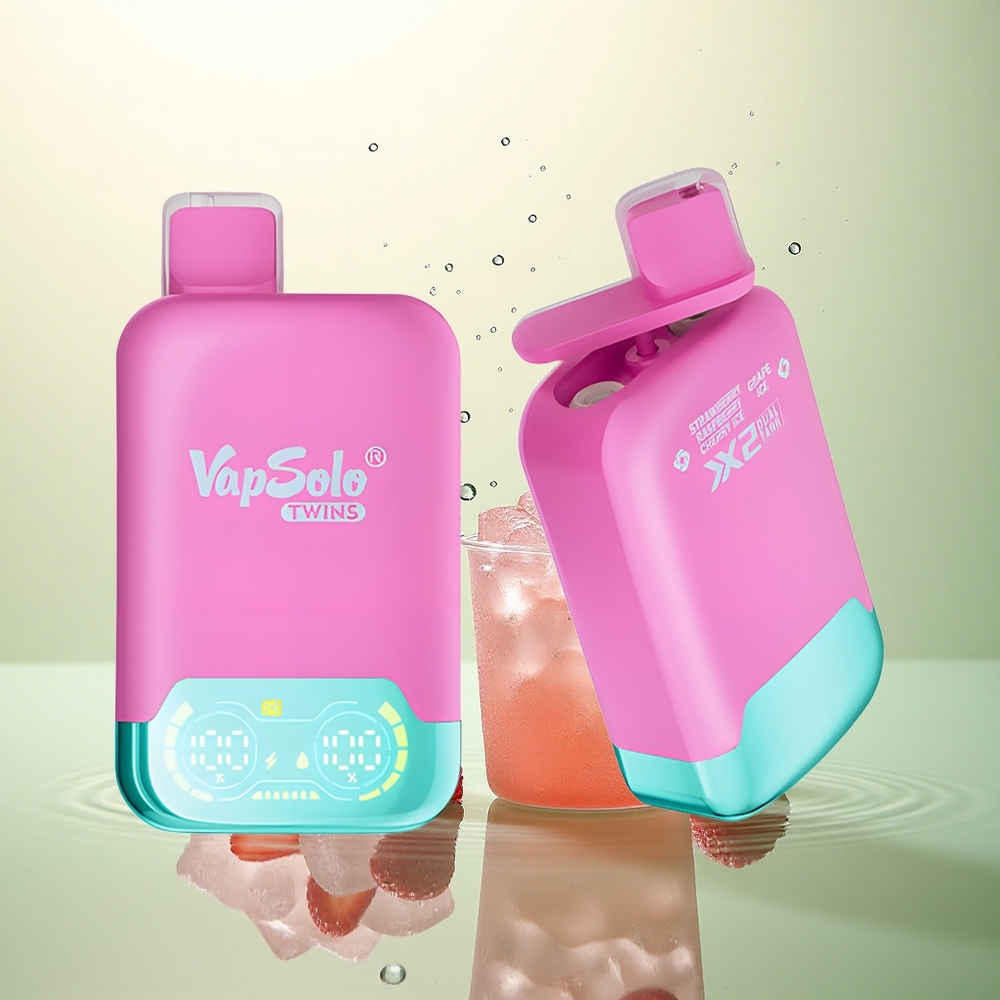Vapsolo Twins 20000 Puffs Jagoda Malina Trešnja Led & Grožđe Led 40 ml 20mg nikotin