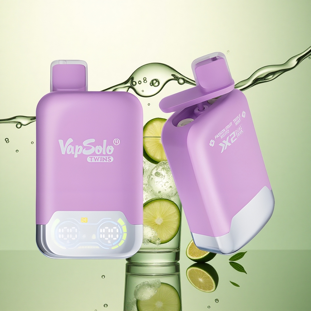 Vapsolo Twins 20000 Puffs Pasionska Mojito & Trostruka Metvica s 40 ml tekućine i 20mg/ml nikotina