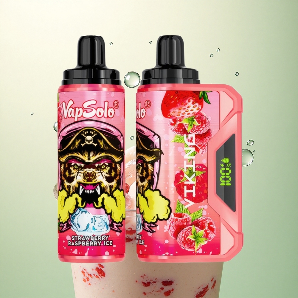 VapSolo VIKING 12000 Puffs Jagoda Malina Led 22ml 20mg nikotina