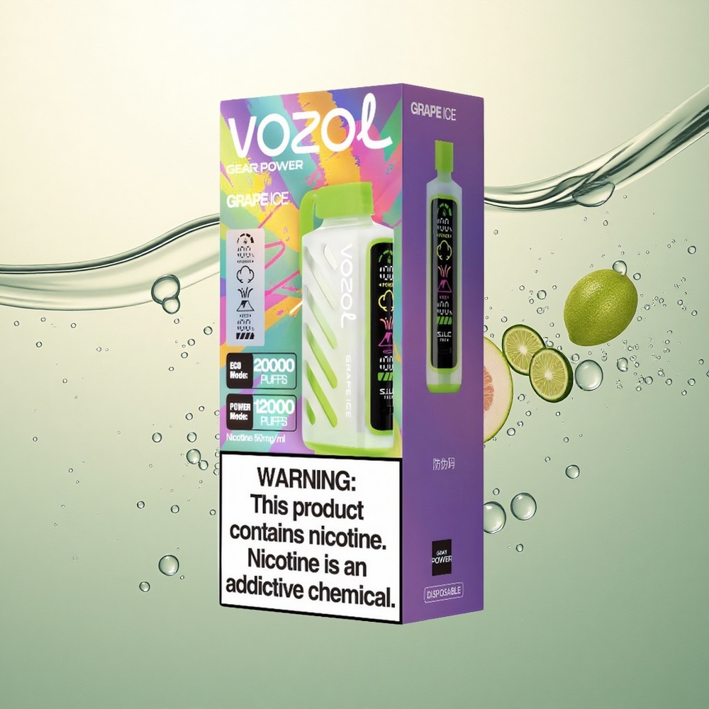 VOZOL Gear Power 20000 Puffs Grozdani Led s Dual Mesh Coil i 20mL