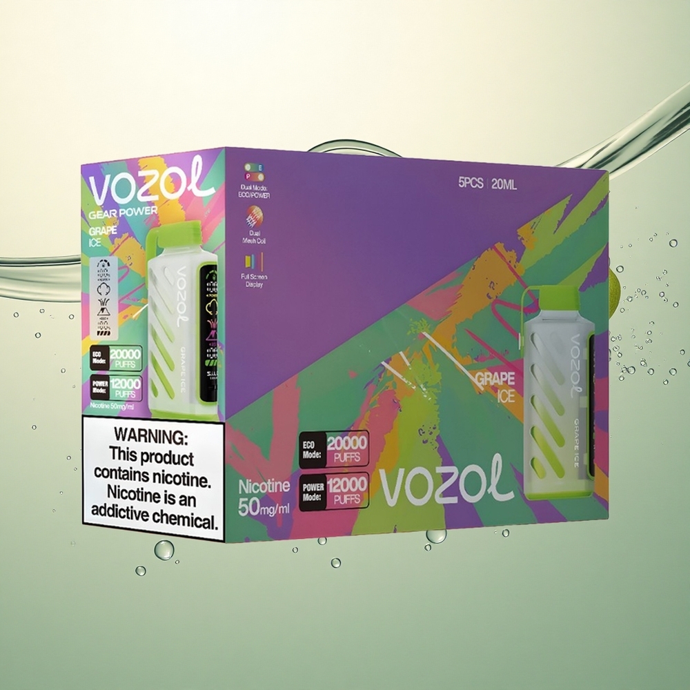 VOZOL Gear Power 20000 Puffs Grozdani Led s Dual Mesh Coil i 20mL