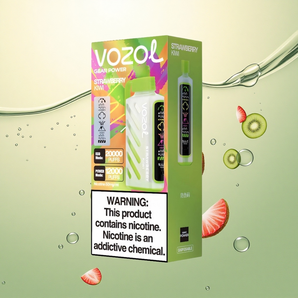 VOZOL Gear Power 20000 Puffs Jagoda Kivi Dual Mesh Coil Punjenje 20mL Nikotin 5%