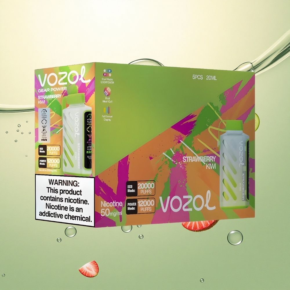 VOZOL Gear Power 20000 Puffs Jagoda Kivi Dual Mesh Coil Punjenje 20mL Nikotin 5%