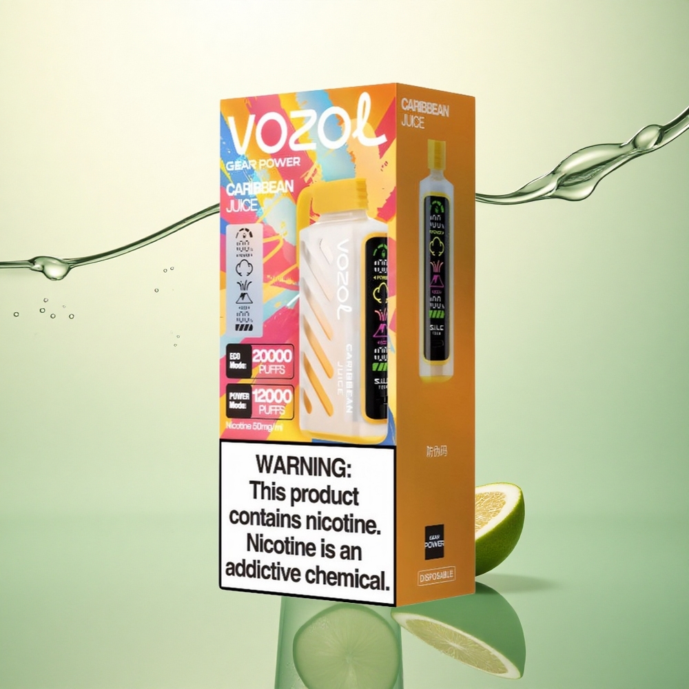 VOZOL Gear Power 20000 Puffs Karipski Sok s Dual Mesh Coil i 20mL
