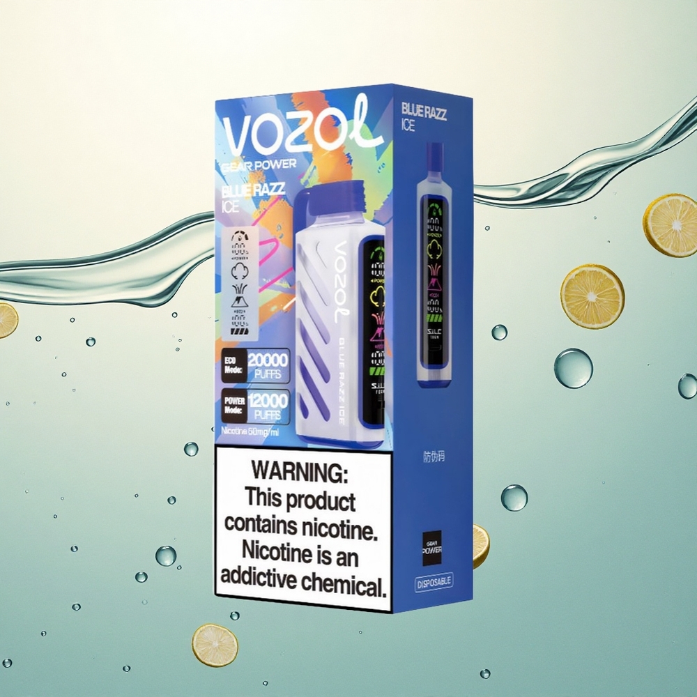 VOZOL Gear Power 20000 Puffs Plavi Malin Led S.i.L.C. Tech Dual Mesh Coil 20mL Nikotin 5%