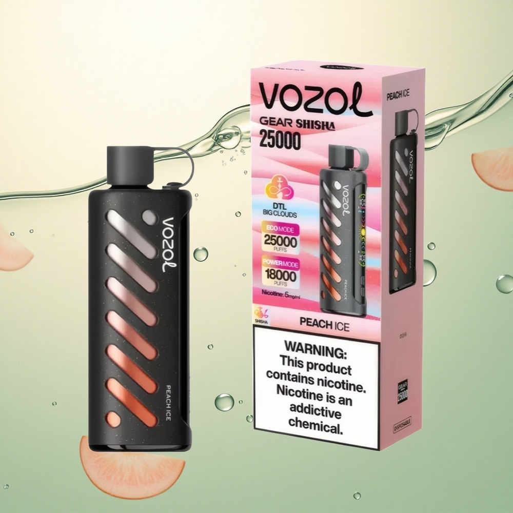 VOZOL Gear Shisha 25000 Puffs Breskva Led 1000mAh Dual Mesh