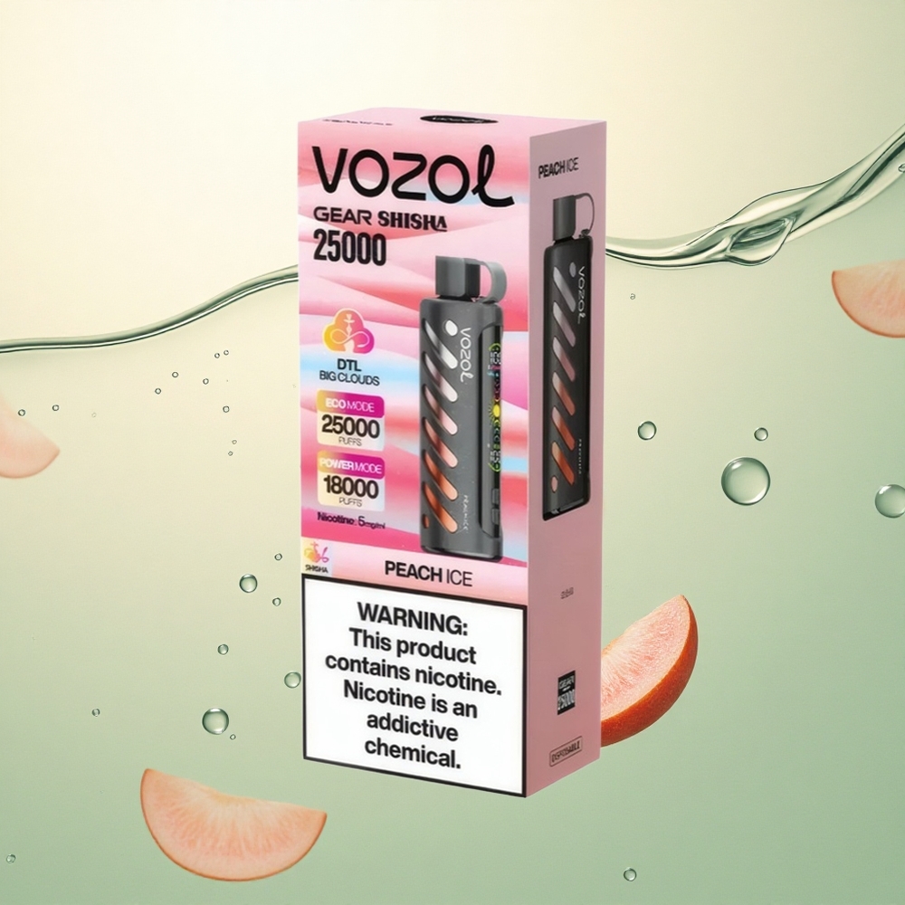 VOZOL Gear Shisha 25000 Puffs Breskva Led 1000mAh Dual Mesh