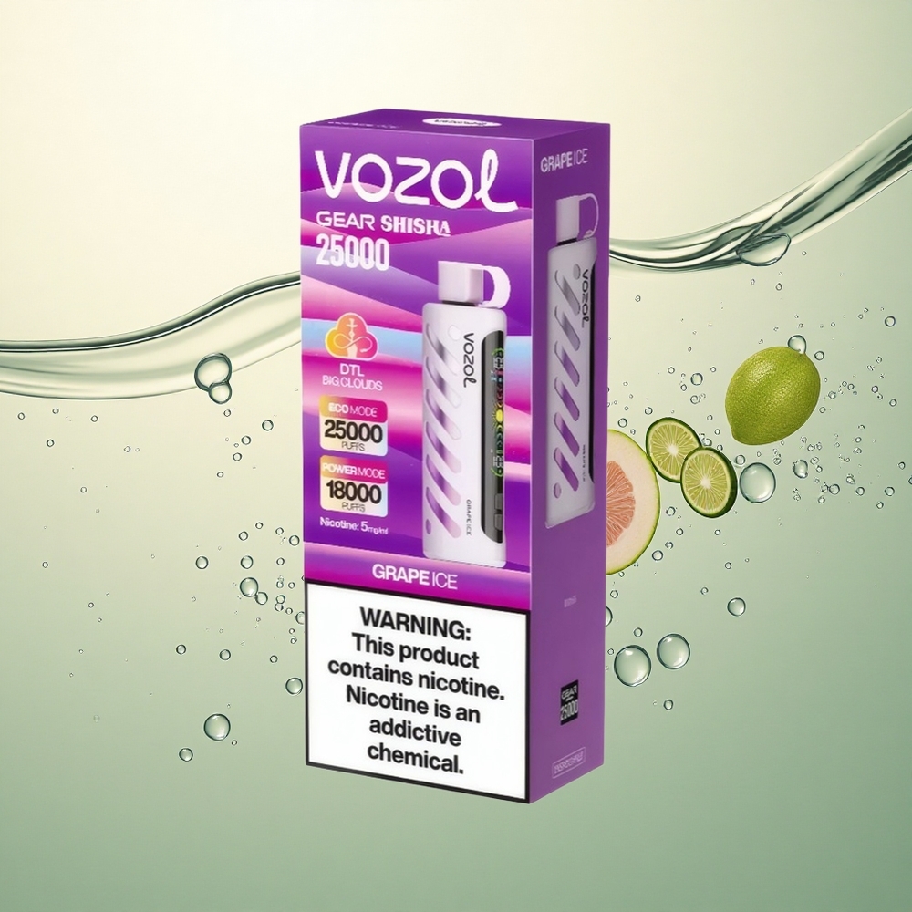 VOZOL Gear Shisha 25000 Puffs Grozdni led s 5mg/ml nikotina i 1000mAh baterijom