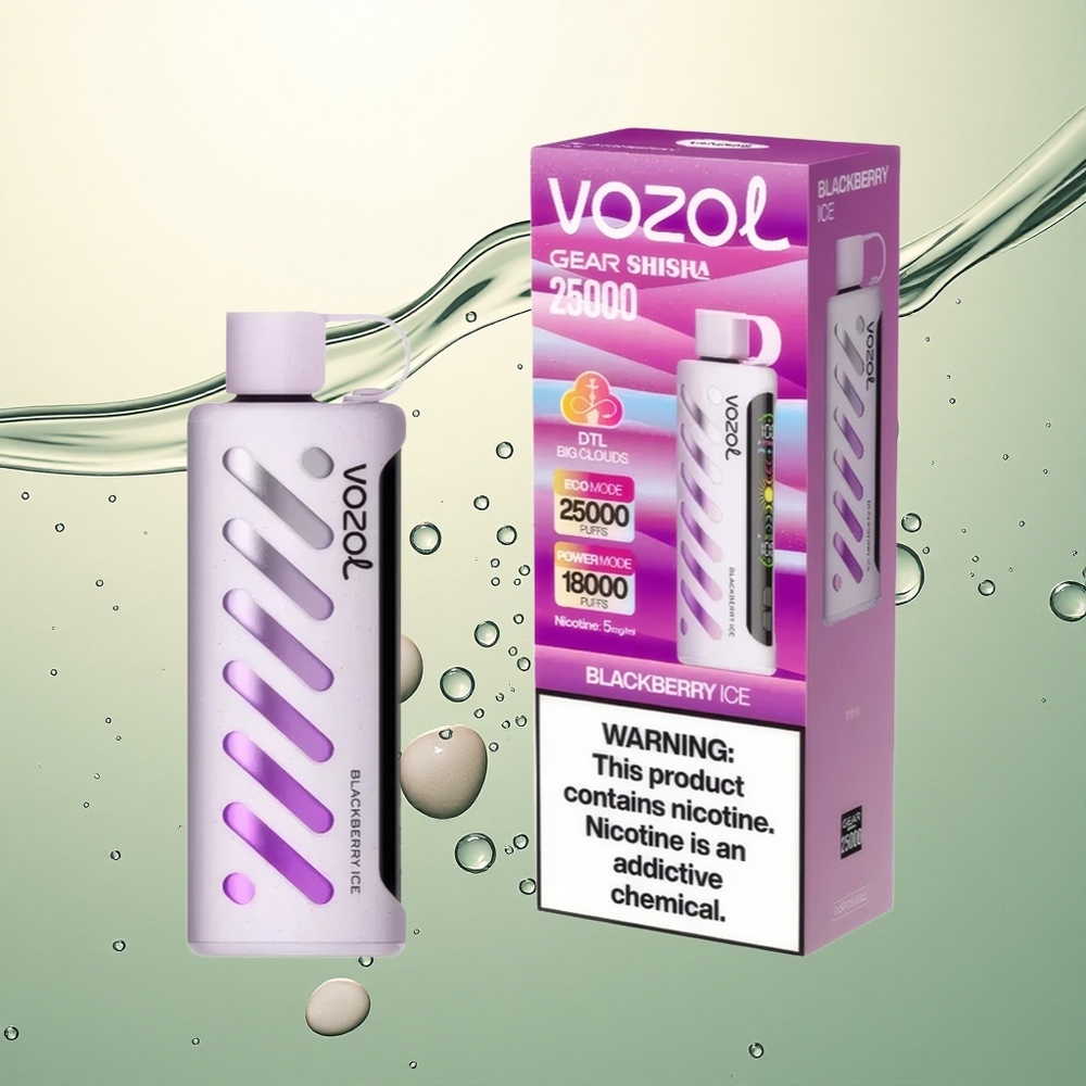 VOZOL Gear Shisha 25000 Puffs Kupina Led s 5mg nikotina i Dual Mesh načinima