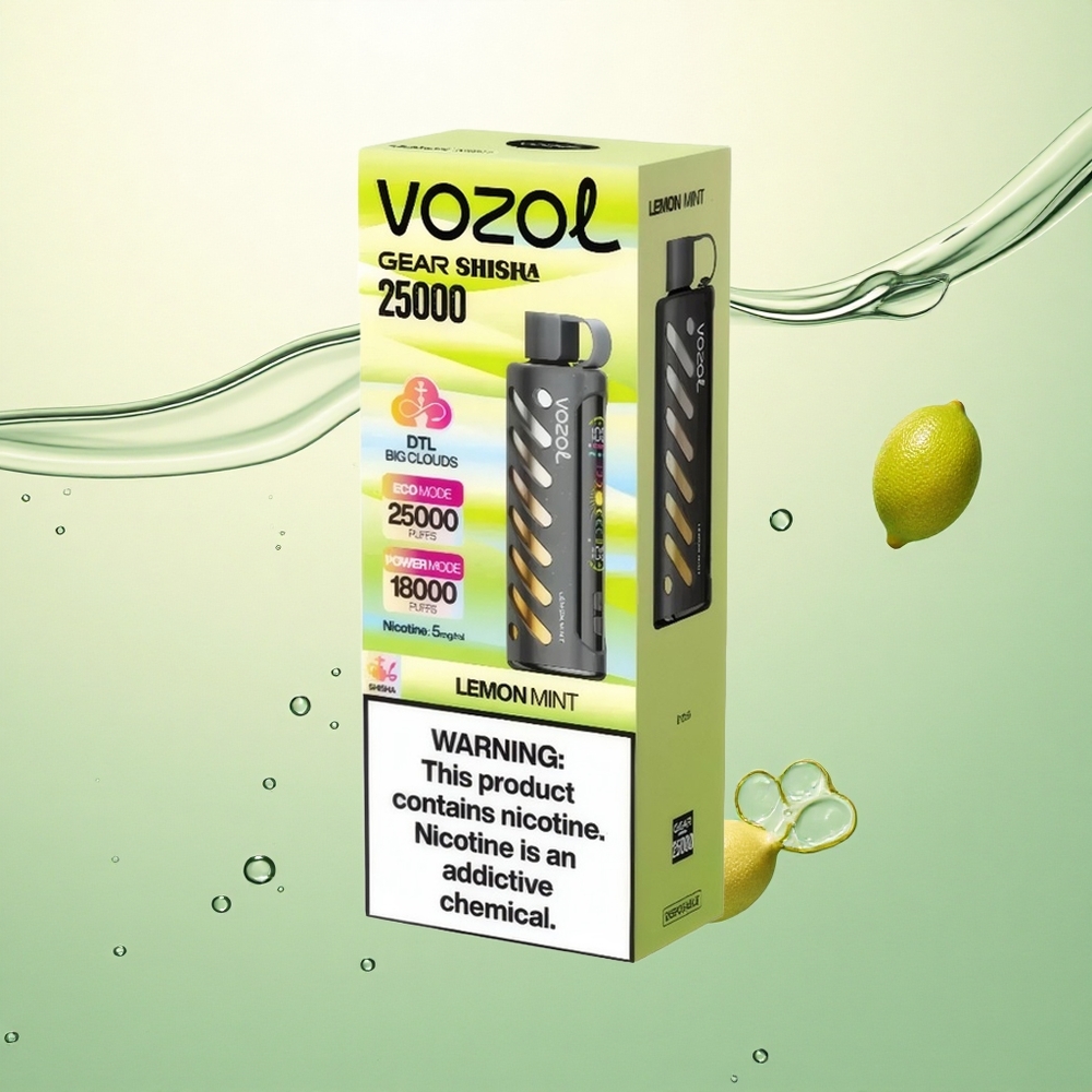 VOZOL Gear Shisha 25000 Puffs Limeta Meta s 5mg nikotina i 1000mAh baterijom