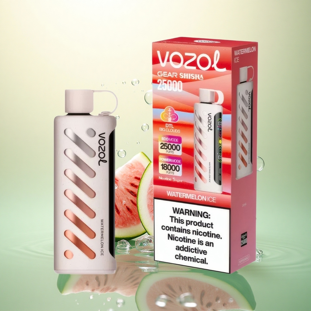 VOZOL Gear Shisha 25000 Puffs Lubenica Led s 5mg/ml nikotina i Dual Mesh režimima