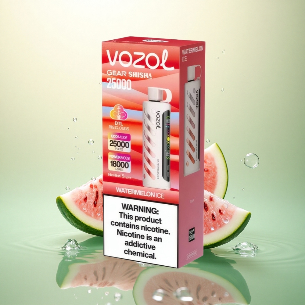 VOZOL Gear Shisha 25000 Puffs Lubenica Led s 5mg/ml nikotina i Dual Mesh režimima