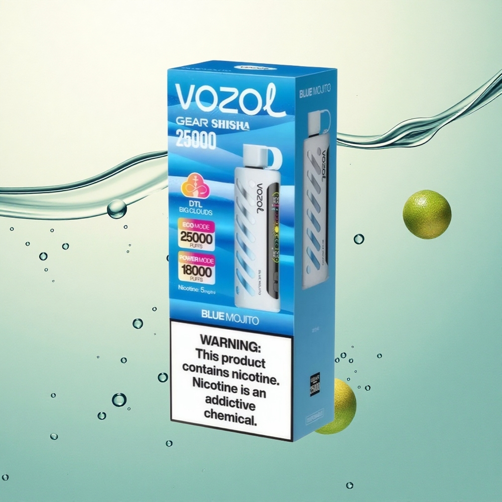 VOZOL Gear Shisha 25000 Puffs Plavi Mojito s 30 ukusa i 5mg/ml nikotina