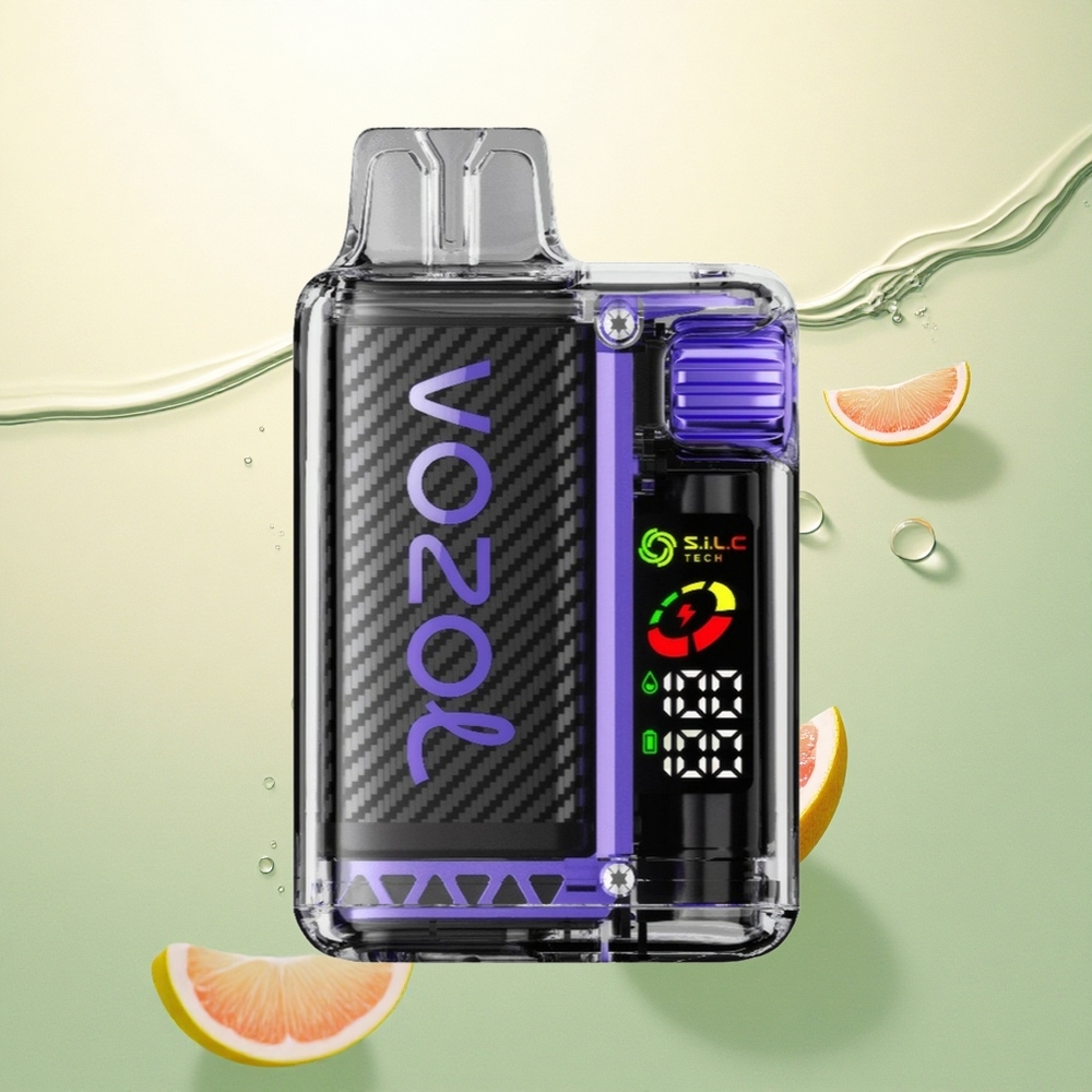 VOZOL Vista 20000 Puffs Crni Bazga Grejpfrut OLED Ekran S.i.L.C Tech Dual Mesh Coil